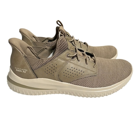 Skechers Delson Swift Fit Slip On 8 Taupe Hands Free Memory Foam NWT No Box - Picture 5 of 12